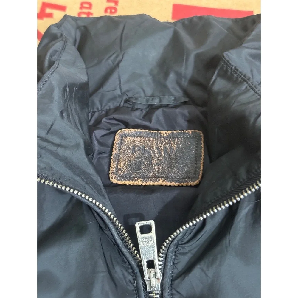 Black Nylon Jacket Full Zip Lightweight Triangle Logo Luxury Designer